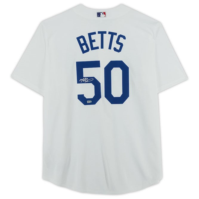 Autographed Mookie Betts Los Angeles Dodgers (White #50) Nike Jersey - Beckett-Powers Sports Memorabilia