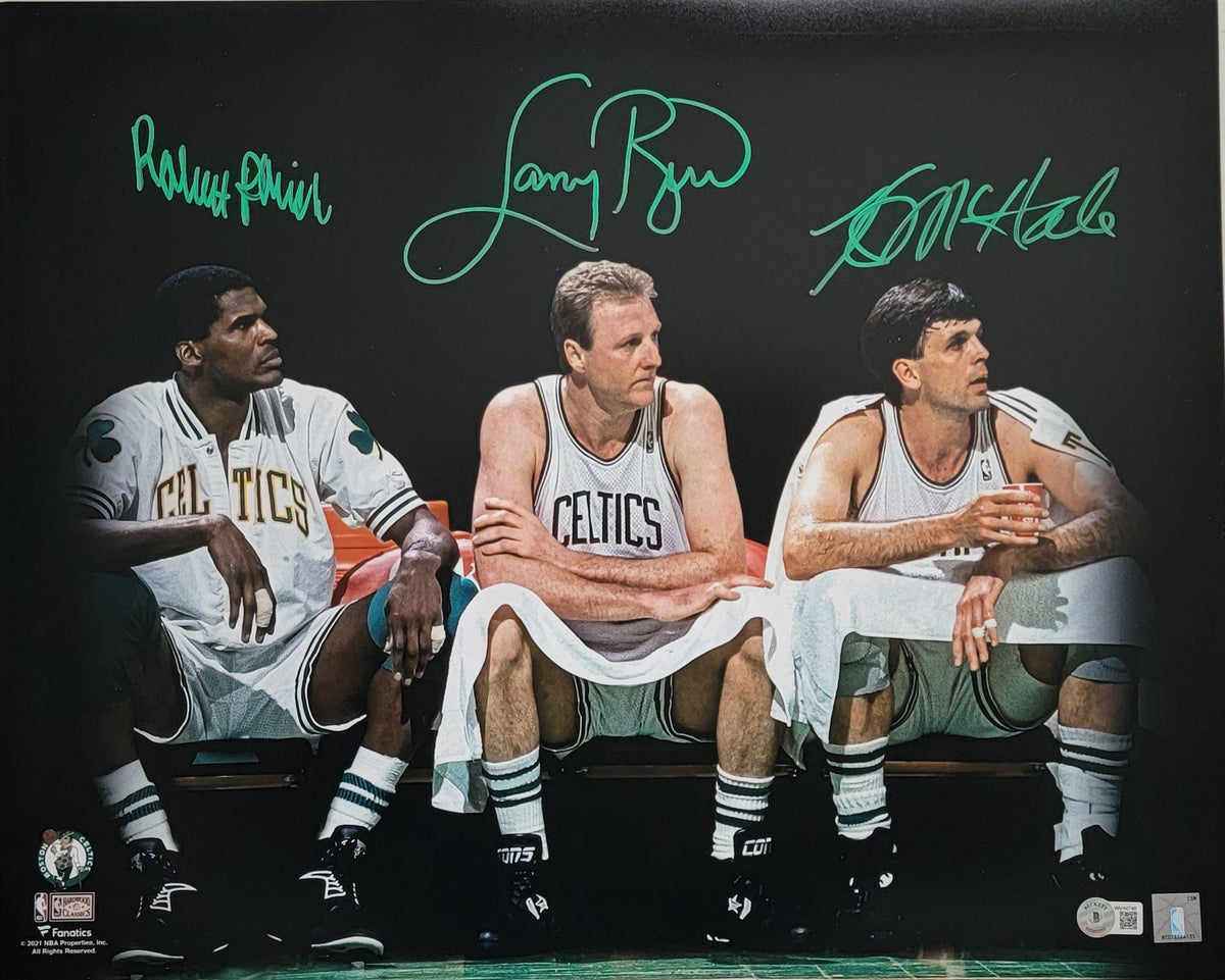 Larry Bird Kevin McHale Robert Parish Signed Boston Celtics Spotlight 16X20 Photo - Beckett-Powers Sports Memorabilia