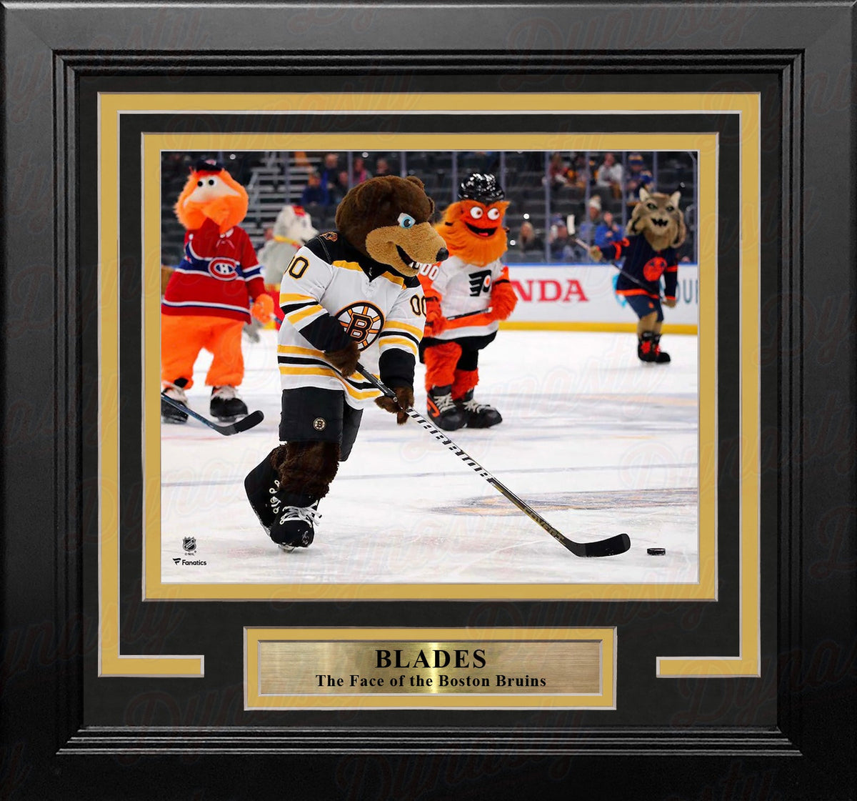 Blades Skating on the Ice Boston Bruins 8" x 10" Framed Mascot Photo-Powers Sports Memorabilia