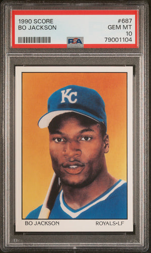 Bo Jackson 1990 Score Baseball Card #687 Graded PSA 10
