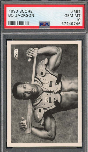 Bo Jackson 1990 Score Bat on Shoulders Baseball Card #697 Graded PSA 10-Powers Sports Memorabilia