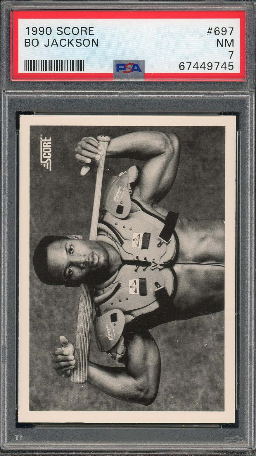 Bo Jackson 1990 Score Bat on Shoulders Baseball Card #697 Graded PSA 7-Powers Sports Memorabilia