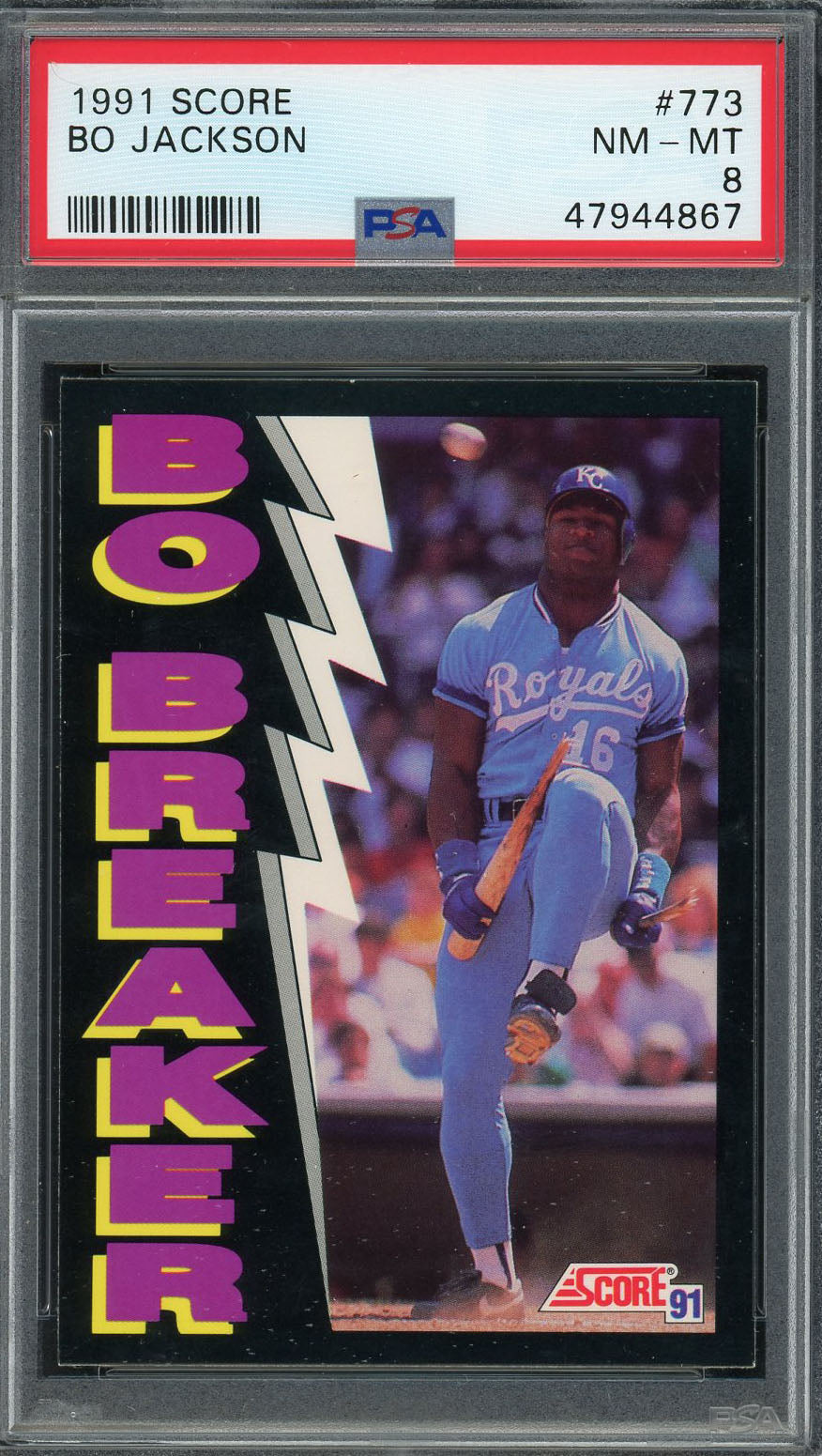 Bo Jackson 1991 Score Bo Breaker Baseball Card #773 Graded PSA 8-Powers Sports Memorabilia