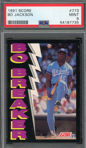 Bo Jackson 1991 Score Bo Breaker Baseball Card #773 Graded PSA 9-Powers Sports Memorabilia
