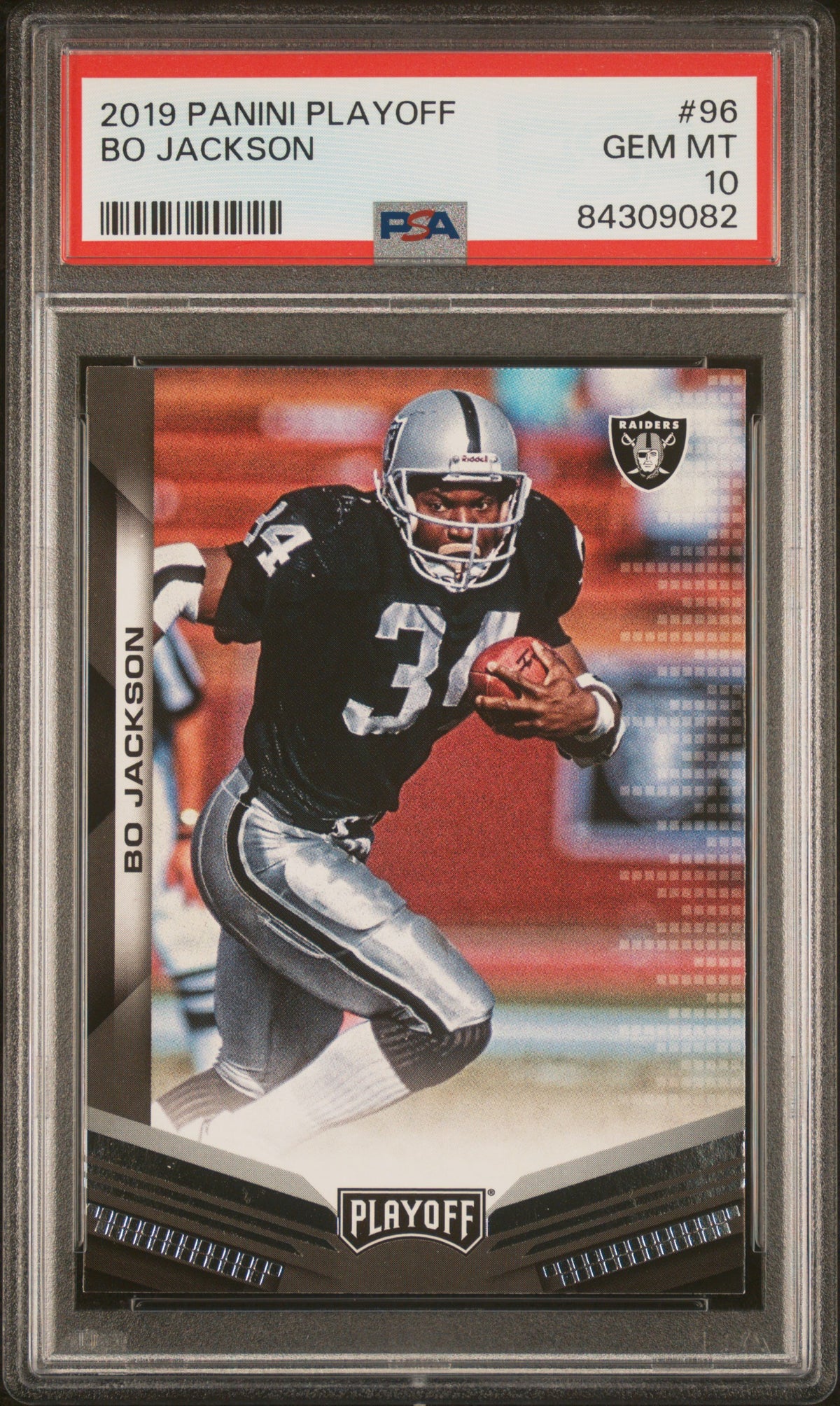 Bo Jackson 2019 Panini Playoff Football Card #96 Graded PSA 10-Powers Sports Memorabilia