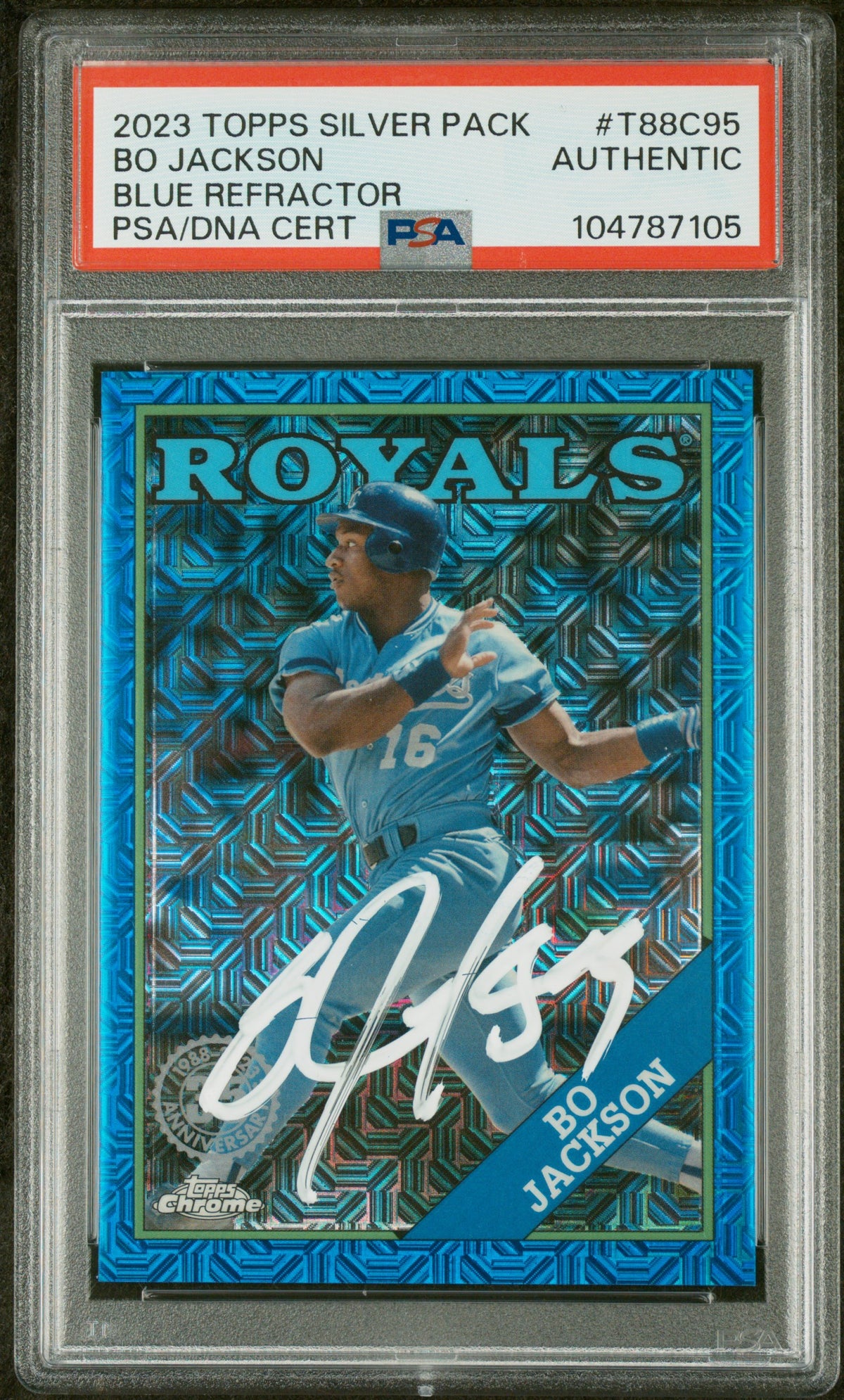 Bo Jackson 2023 Topps Silver Pack Blue Refractor Signed Card #T88C95 Auto PSA