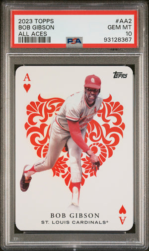Bob Gibson 2023 Topps All Aces Baseball Card #AA2 Graded PSA 10-Powers Sports Memorabilia