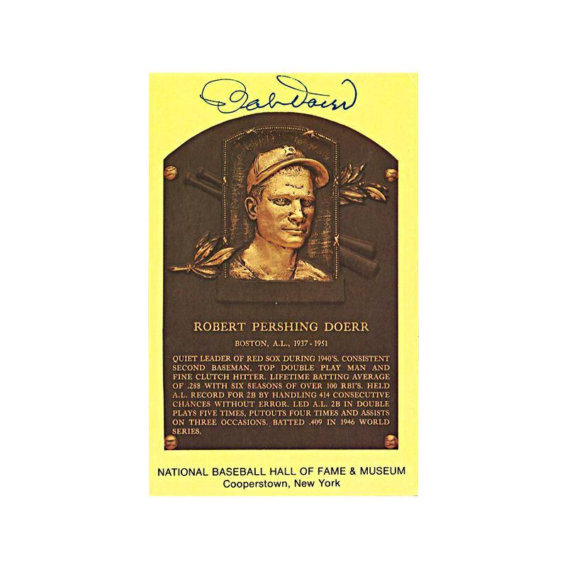 Bobby Doerr Signed HOF Plaque (JSA Auth)-Powers Sports Memorabilia