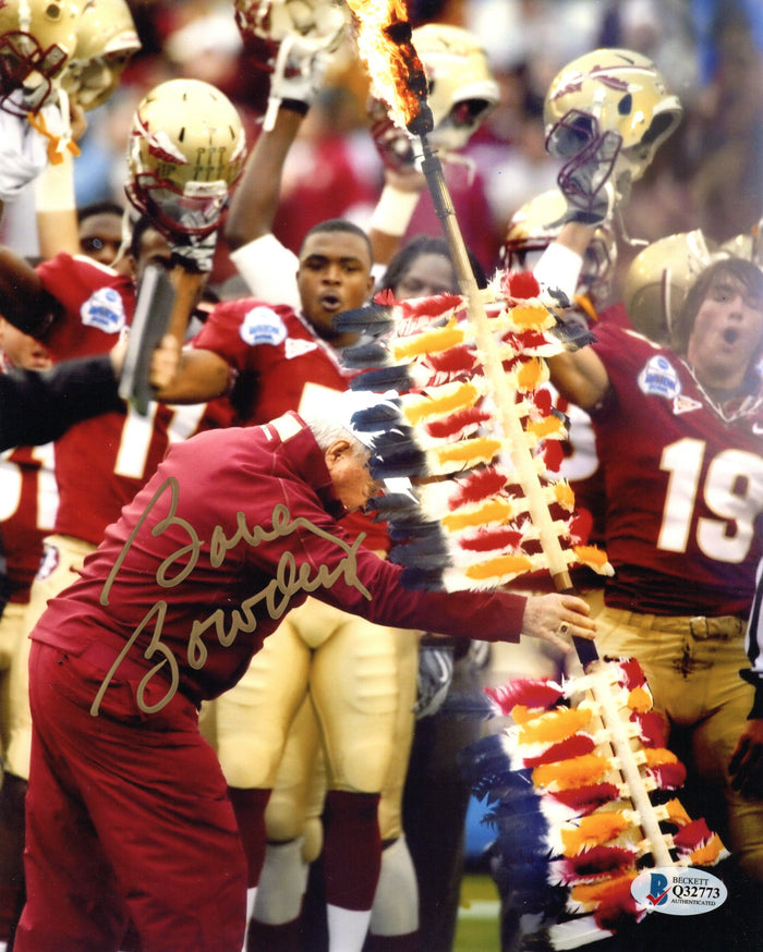 Bobby Bowden Signed Florida State Seminoles Spear 8x10 Photo Beckett-Powers Sports Memorabilia