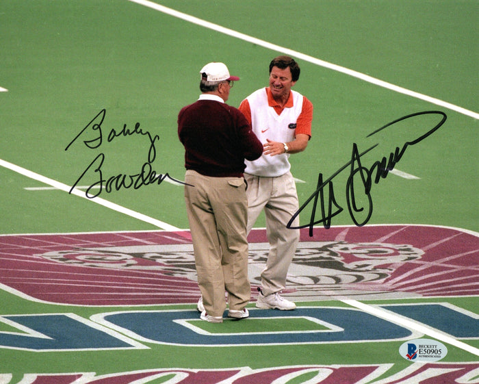 Bobby Bowden Steve Spurrier Signed Florida State Seminoles Florida Gators 8x10 - Beckett-Powers Sports Memorabilia