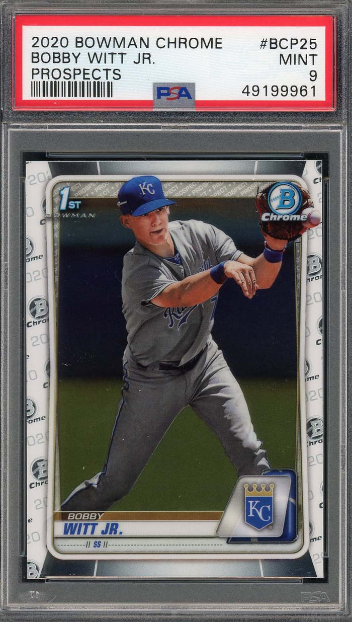 Bobby Witt Jr 2020 Bowman Chrome Prospects Rookie Card #BCP25 Graded PSA 9-Powers Sports Memorabilia