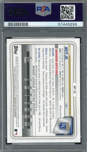Bobby Witt Jr 2020 Bowman Paper Prospects Rookie Card RC #BP25 Graded PSA 10-Powers Sports Memorabilia