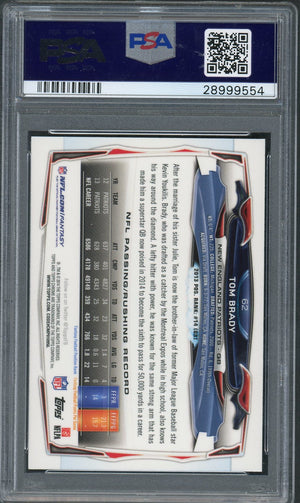 Tom Brady 2014 Topps Chrome Blue Jersey Football Card #62 Graded PSA 10 GEM MINT-Powers Sports Memorabilia