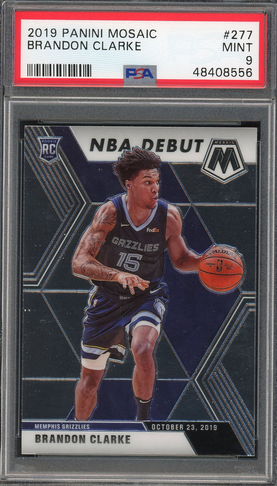 Brandon Clarke Memphis Grizzles 2019 Panini Mosaic Basketball Rookie Card RC #277 Graded PSA 9 MINT-Powers Sports Memorabilia