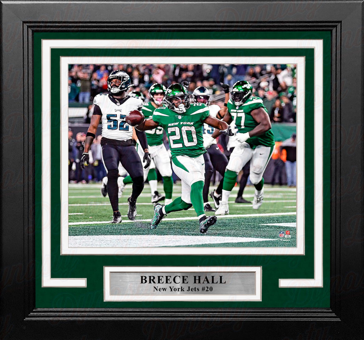 Breece Hall Touchdown Celebration New York Jets 8" x 10" Framed Football Display Photo-Powers Sports Memorabilia