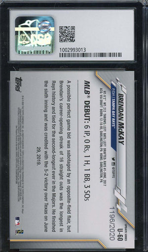 Brendan McKay 2020 Topps Update Gold Baseball Rookie Card #U-60 CSG 9 /2020-Powers Sports Memorabilia