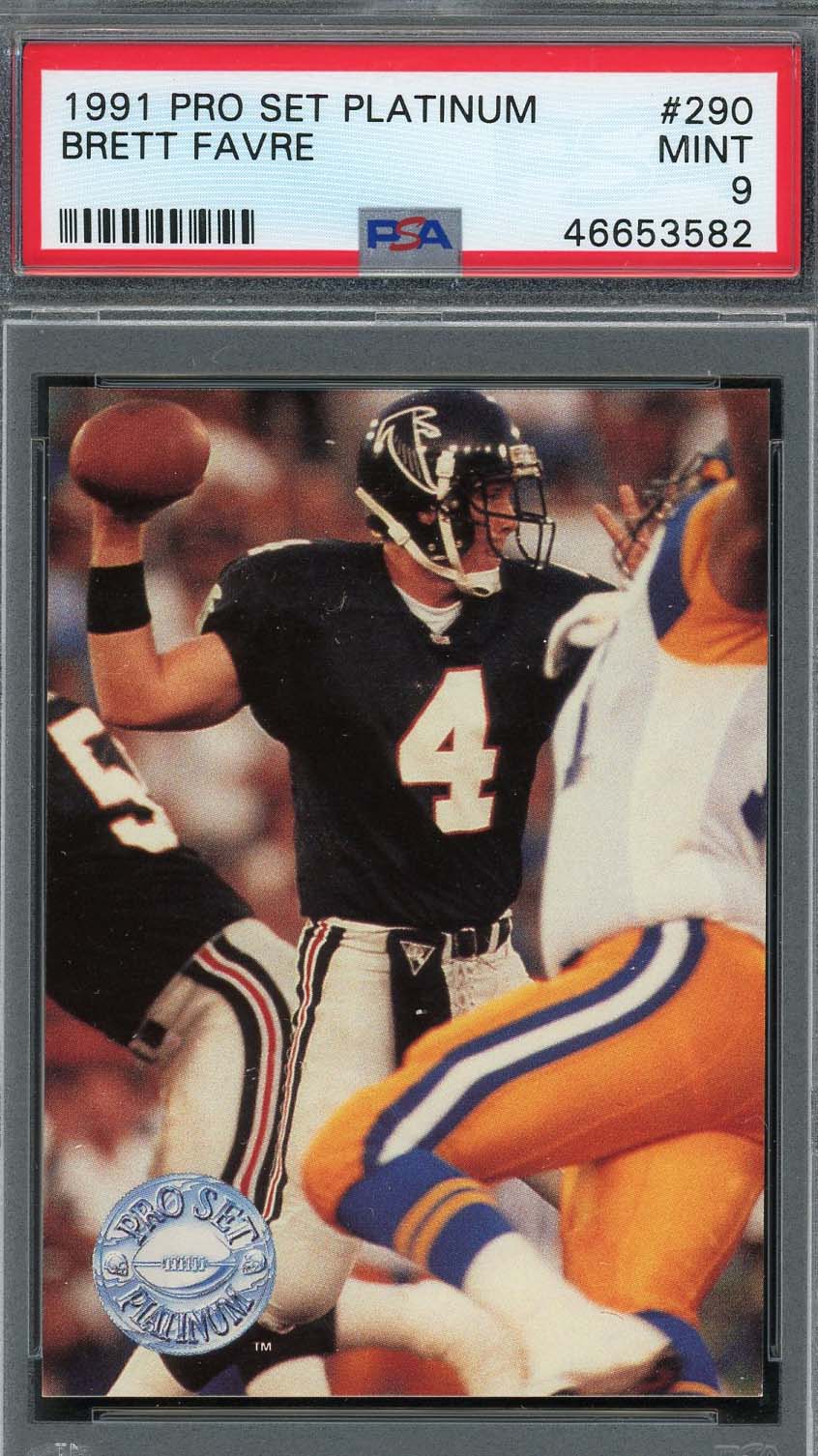 Brett Favre 1991 Pro Set Platinum Football Rookie Card #290 PSA 9-Powers Sports Memorabilia