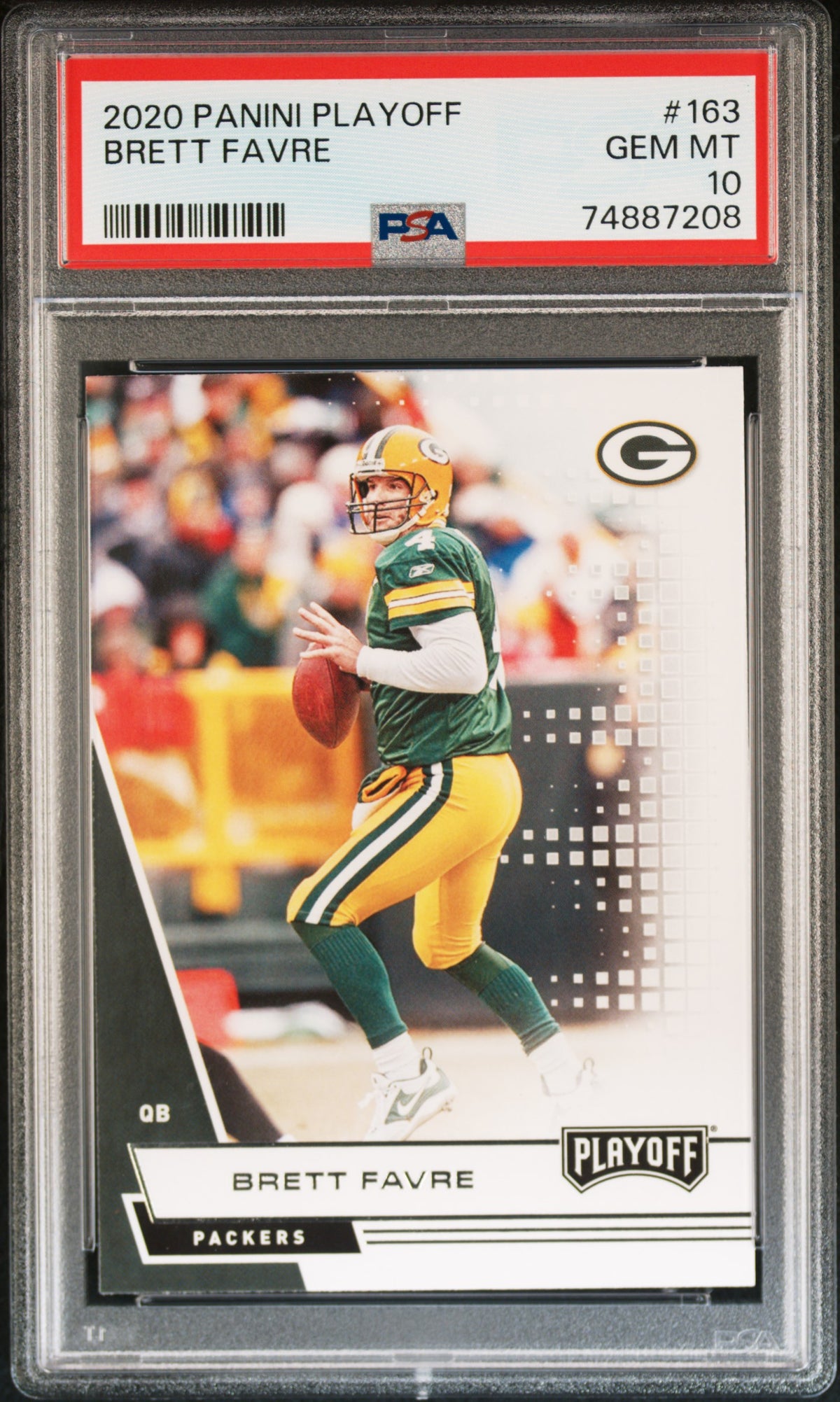 Brett Favre 2020 Panini Playoff Football Card #163 Graded PSA 10-Powers Sports Memorabilia