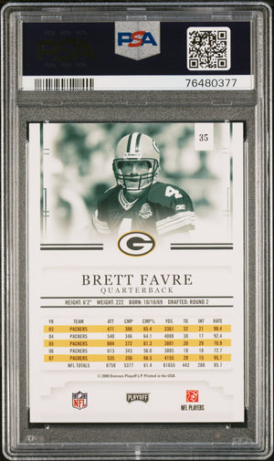 Brett Favre 2008 Playoff Prestige Football Card #35 Graded PSA 10-Powers Sports Memorabilia