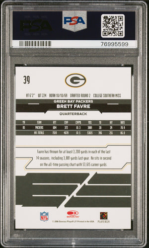Brett Favre 2006 Leaf Rookies and Stars Football Card #39 Graded PSA 10-Powers Sports Memorabilia