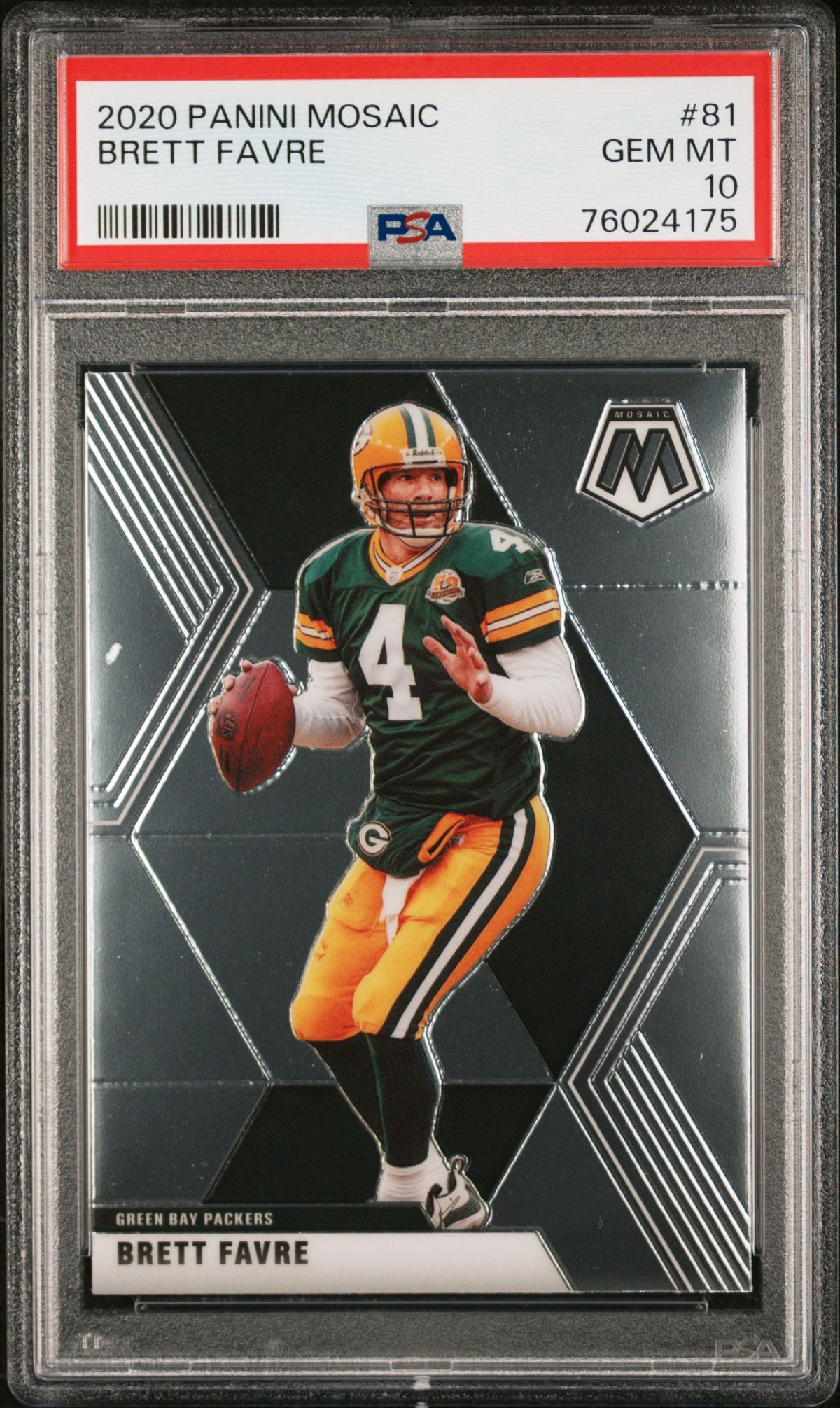 Brett Favre 2020 Panini Mosaic Football Card #81 Graded PSA 10-Powers Sports Memorabilia