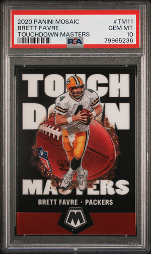 Brett Favre 2020 Panini Mosaic Touchdown Masters Football Card #TM11 PSA 10-Powers Sports Memorabilia
