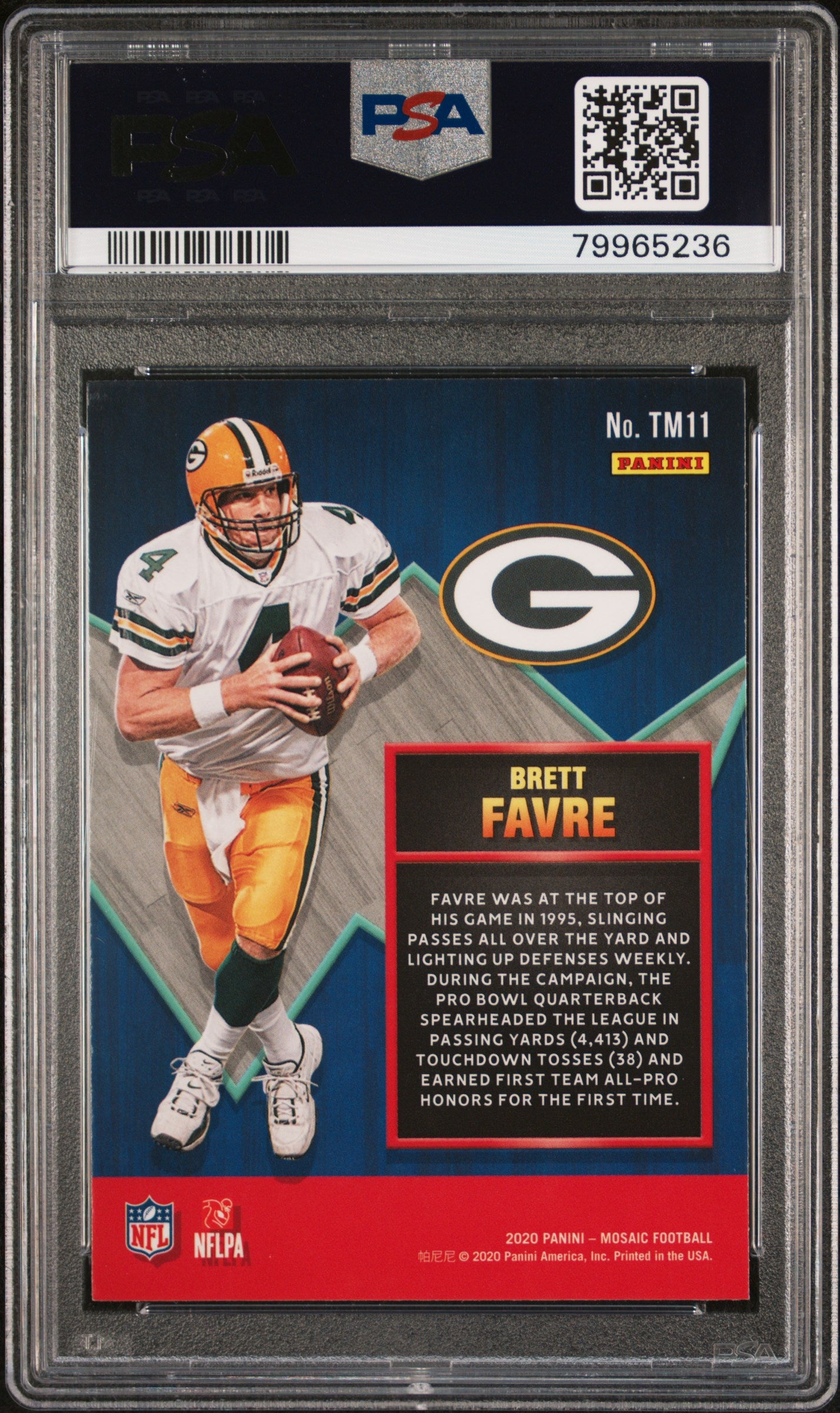 Brett Favre 2020 Panini Mosaic Touchdown Masters Football Card #TM11 PSA 10-Powers Sports Memorabilia