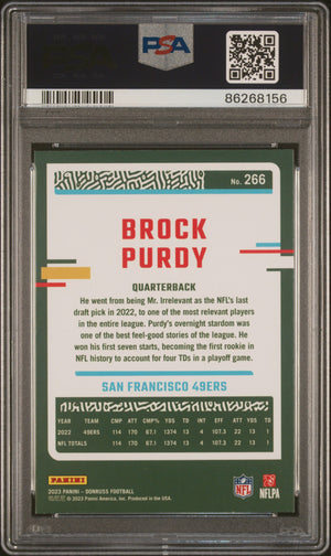 Brock Pudy 2023 Panini Donruss Press Proof Red Football Card #266 Graded PSA 10-Powers Sports Memorabilia
