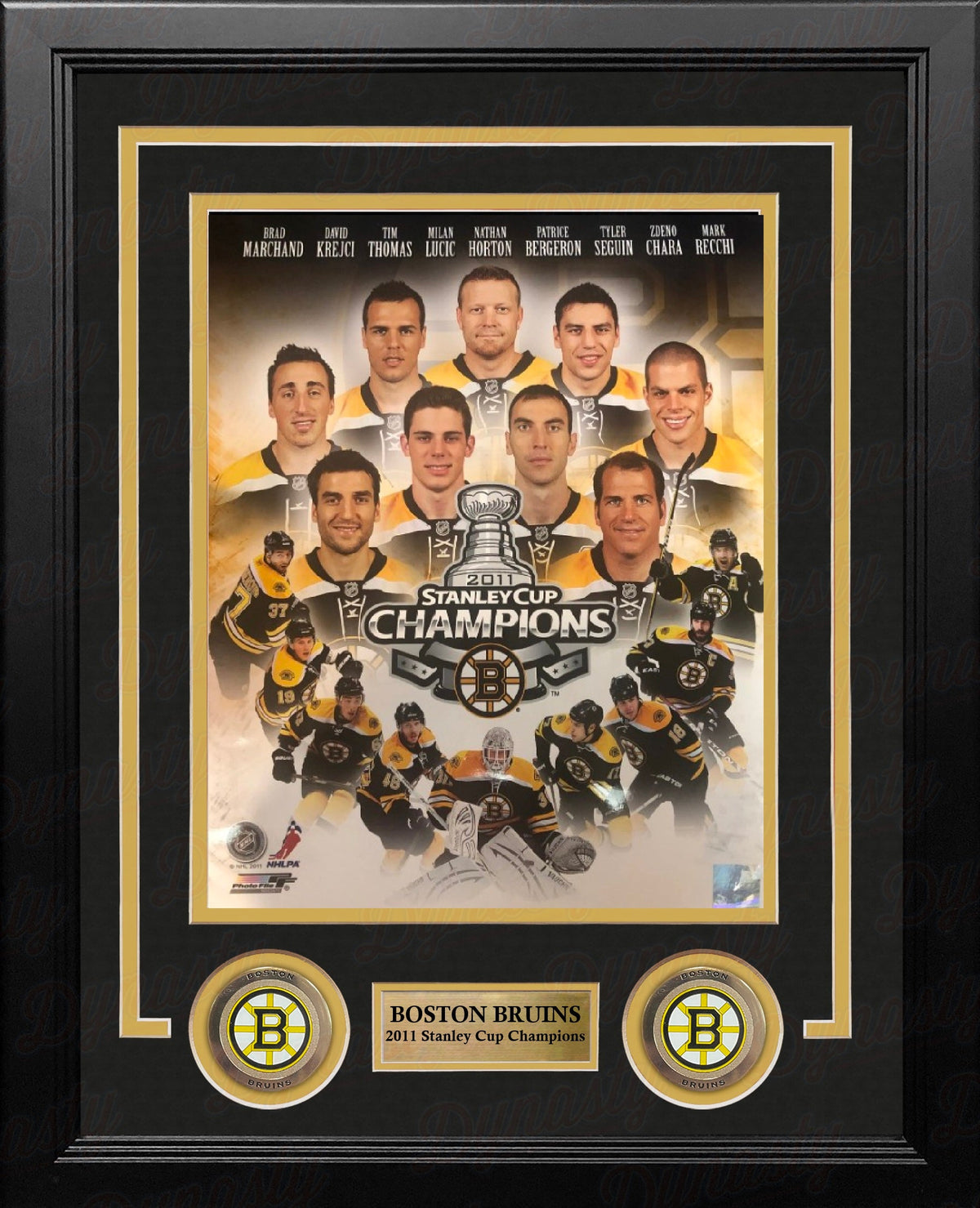Boston Bruins 2011 Stanley Cup Champions 8" x 10" Framed Hockey Collage Photo-Powers Sports Memorabilia