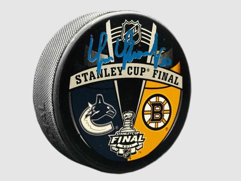 Tim Thomas Boston Bruins Signed 2011 Stanley Cup Finals Puck-Powers Sports Memorabilia