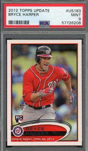 Bryce Harper 2012 Topps Update Baseball Rookie Card RC #US183 Graded PSA 9-Powers Sports Memorabilia