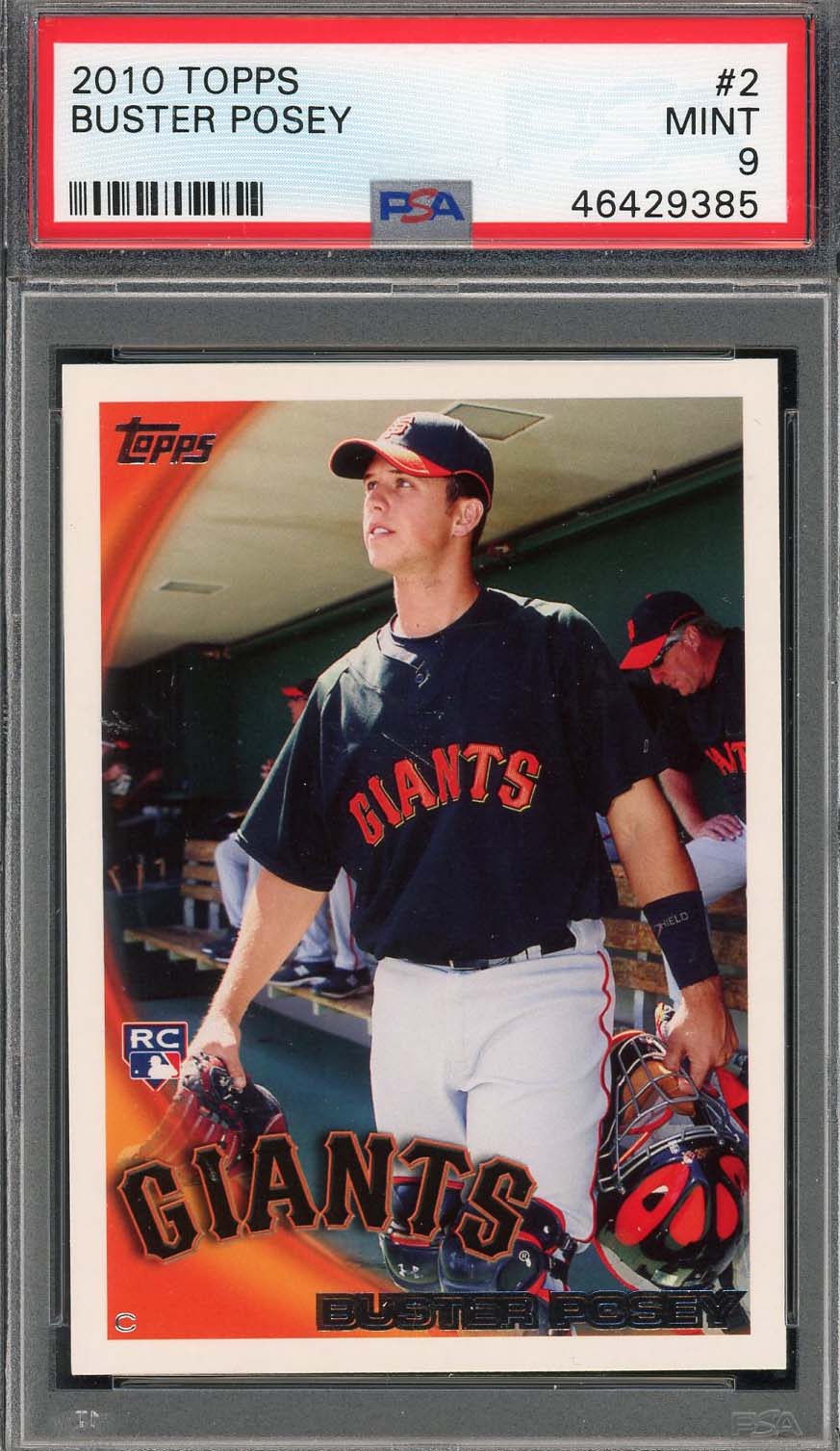 Buster Posey 2010 Topps Baseball Rookie Card RC #2 Graded PSA 9-Powers Sports Memorabilia