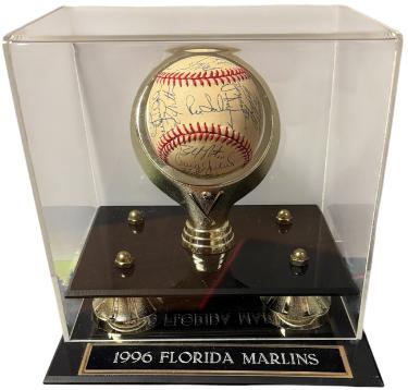1996 Florida Marlins Team Autographed Ofc Rawlings RONL Baseball ?Çô 29 Sigs- Mounted Memories COA Lachemann/Rojas/Dawson/Sheffield - CTBL_c45435-Powers Sports Memorabilia