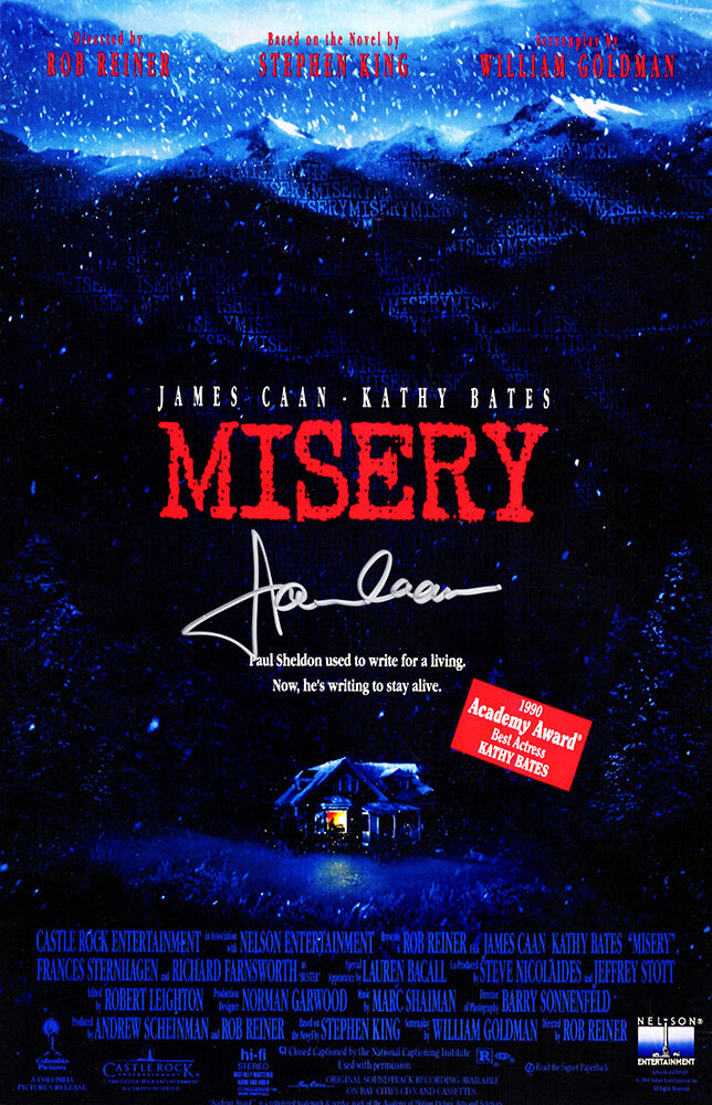 James Caan Autographed "Misery" 11x17 Movie Poster-Powers Sports Memorabilia