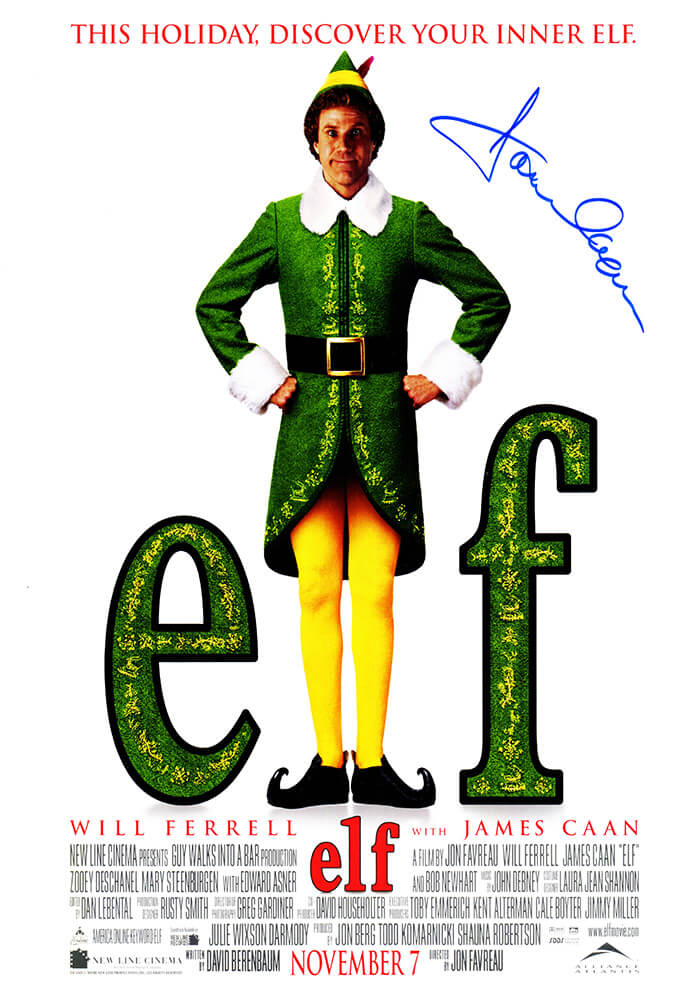 James Caan Autographed 'Elf' 11x17 Movie Poster-Powers Sports Memorabilia