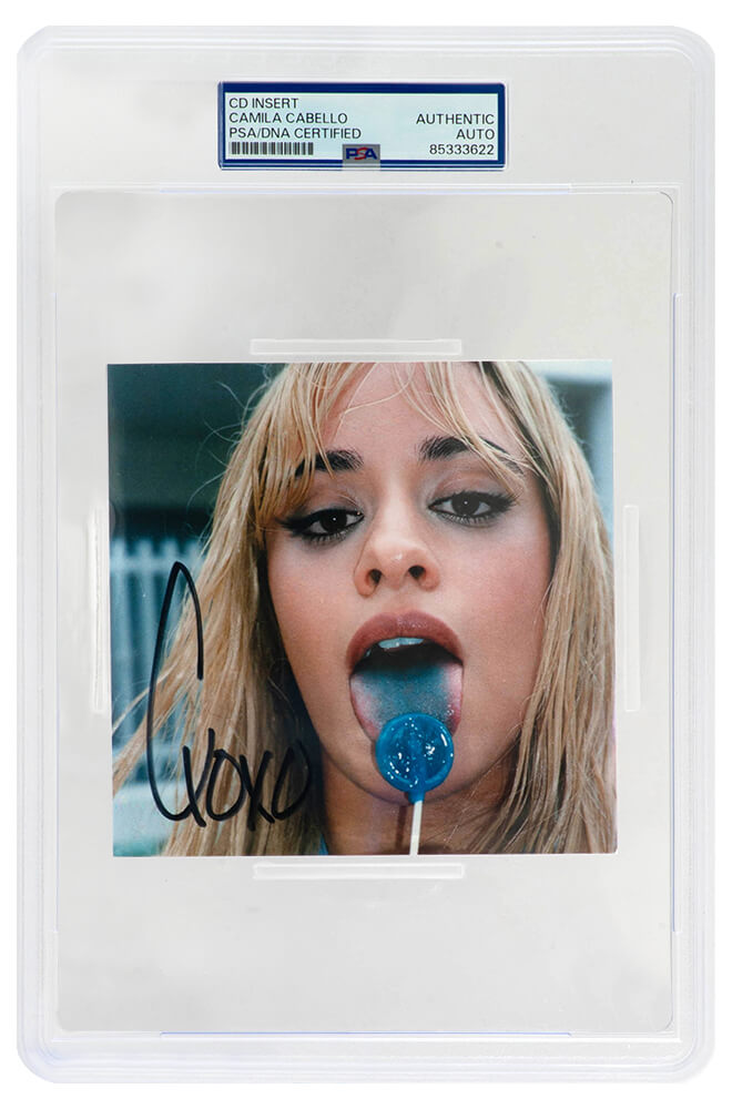 Camila Cabello Autographed 'C, XOXO' 5x5 CD Insert - (PSA/DNA Encapsulated)-Powers Sports Memorabilia