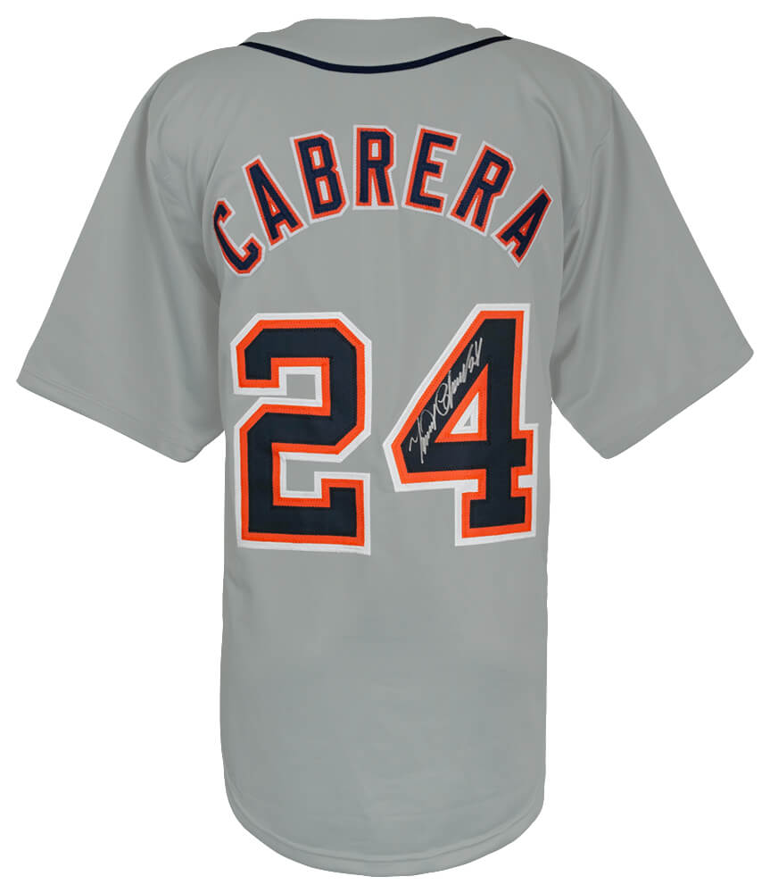 Miguel Cabrera Autographed Grey Custom Baseball Jersey-Powers Sports Memorabilia
