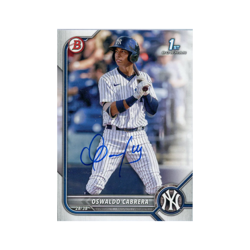 Oswaldo Cabrera New York Yankees Signed 2022 Bowman Paper 1st Prospect Card
