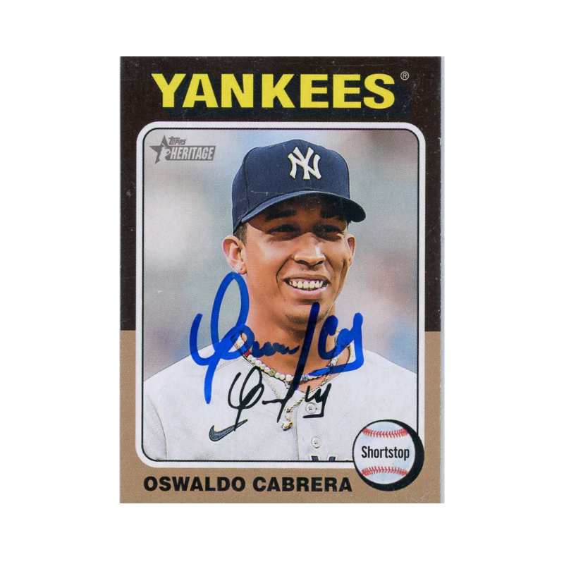 Oswaldo Cabrera New York Yankees Signed 2024 Topps Heritage Card-Powers Sports Memorabilia