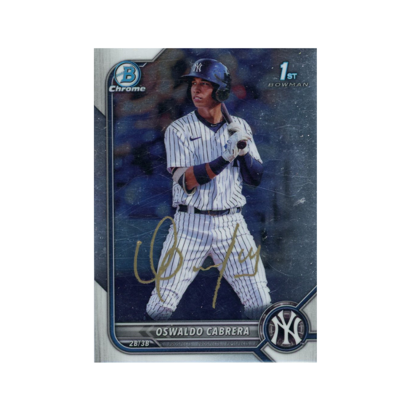 Oswaldo Cabrera New York Yankees Signed 2022 Bowman Chrome 1st Prospect Card-Powers Sports Memorabilia