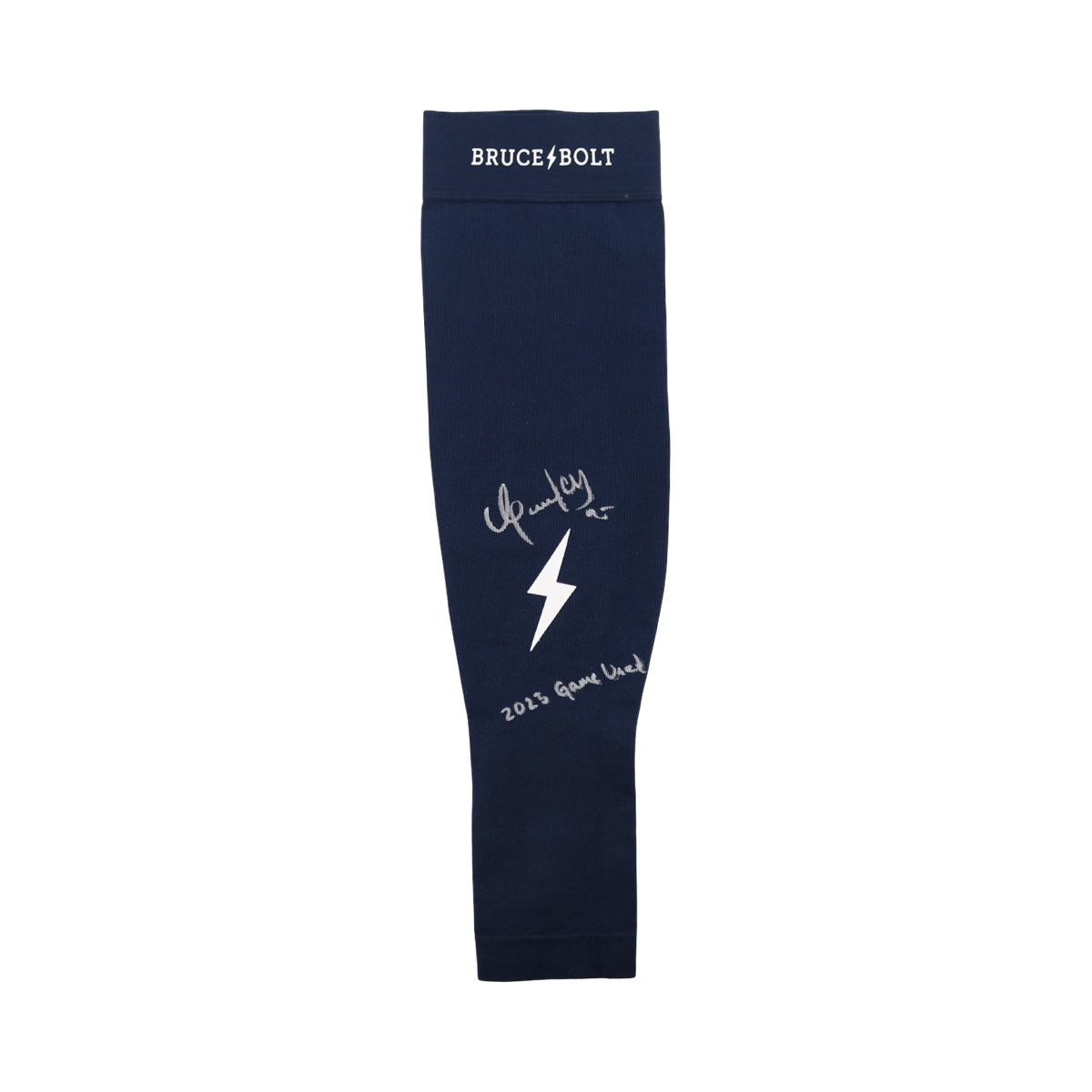 Oswaldo Cabrera New York Yankees Signed Inscribed Bruce Bolt Navy 2025 Game Used Arm Sleeve-Powers Sports Memorabilia