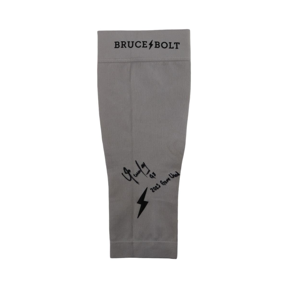Oswaldo Cabrera New York Yankees Signed Inscribed Bruce Bolt 2025 Game Used Arm Sleeve-Powers Sports Memorabilia