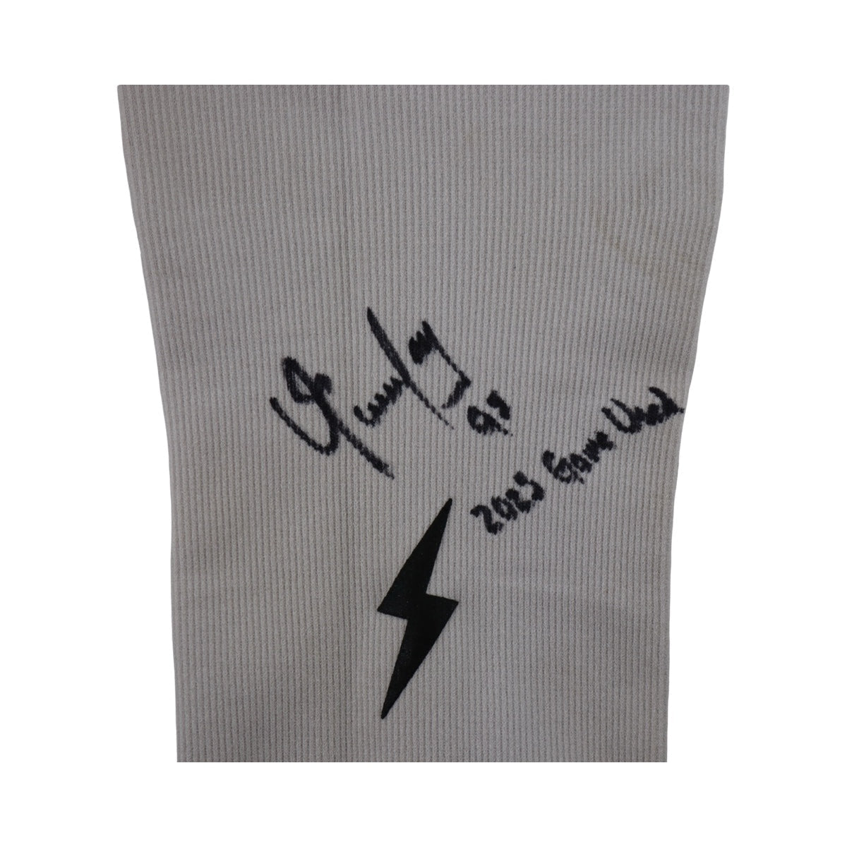 Oswaldo Cabrera New York Yankees Signed Inscribed Bruce Bolt 2025 Game Used Arm Sleeve-Powers Sports Memorabilia