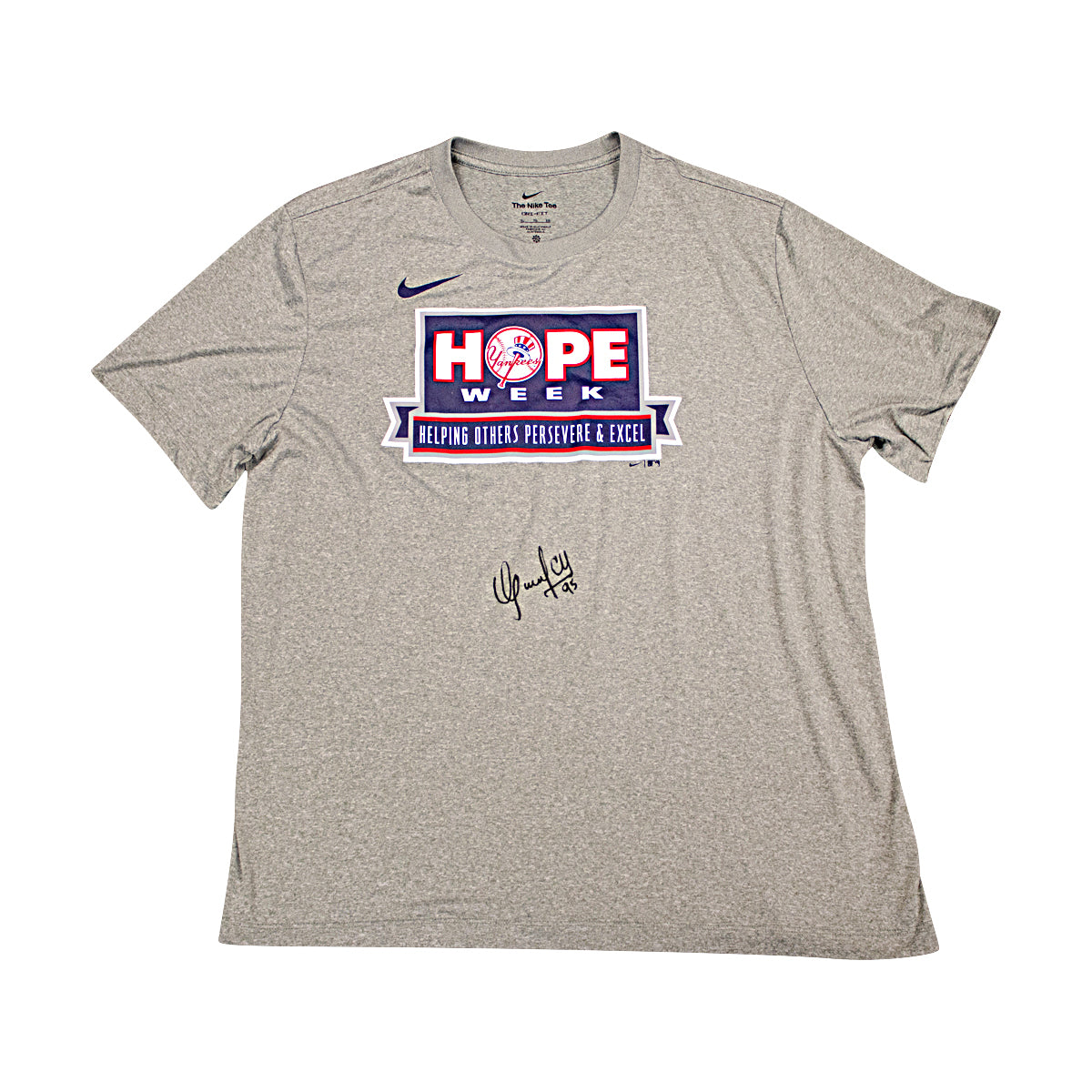 Oswaldo Cabrera New York Yankees Signed Team Issued Hope Week T-Shirt-Powers Sports Memorabilia