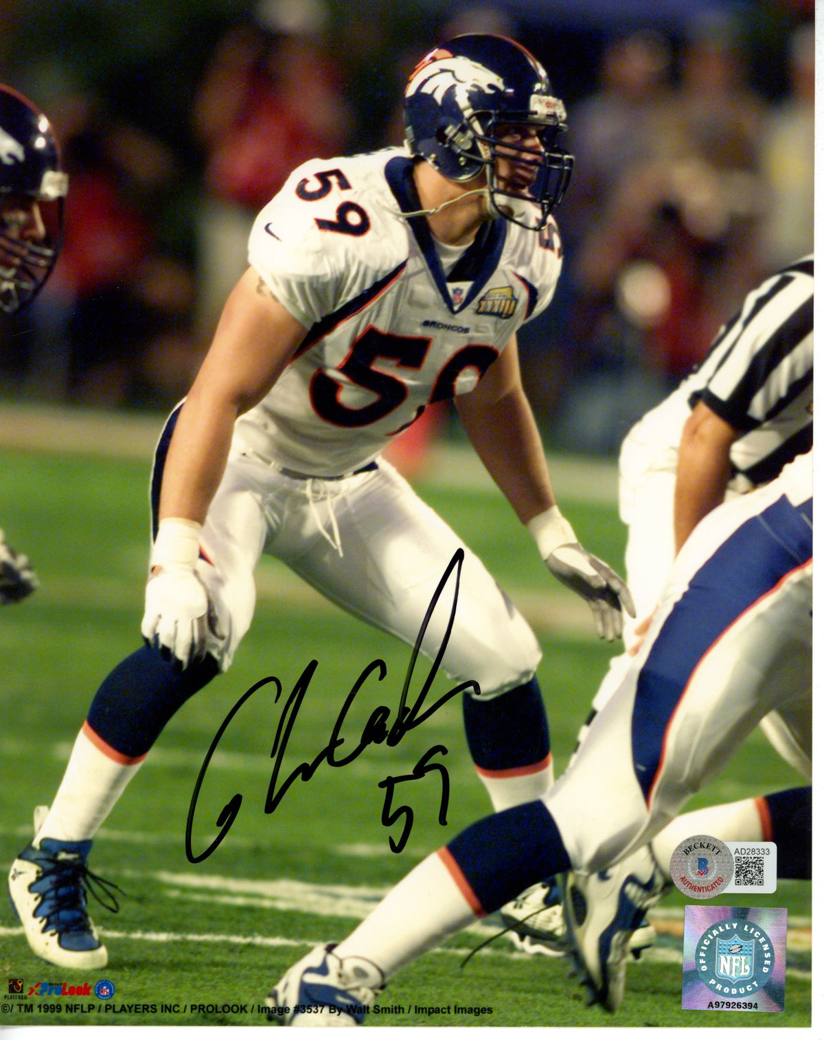 Glenn Cadrez Denver Broncos Signed 8x10 Photo - Beckett Beckett - 55855-Powers Sports Memorabilia