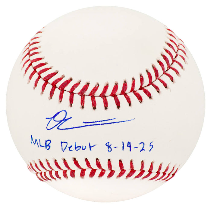 Owen Caissie Autographed Rawlings Official MLB Baseball with MLB Debut 8-14-25-Powers Sports Memorabilia