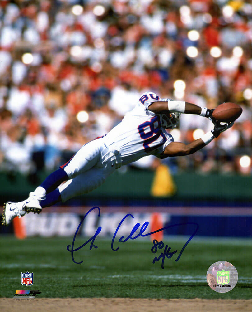 Chris Calloway Autographed New York Giants Diving Catch 8x10 Photo with NYG-Powers Sports Memorabilia