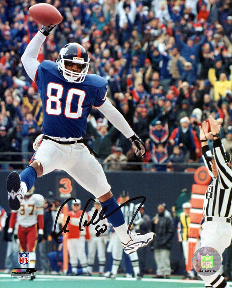 Chris Calloway Autographed New York Giants Celebration Spike 8x10 Photo-Powers Sports Memorabilia