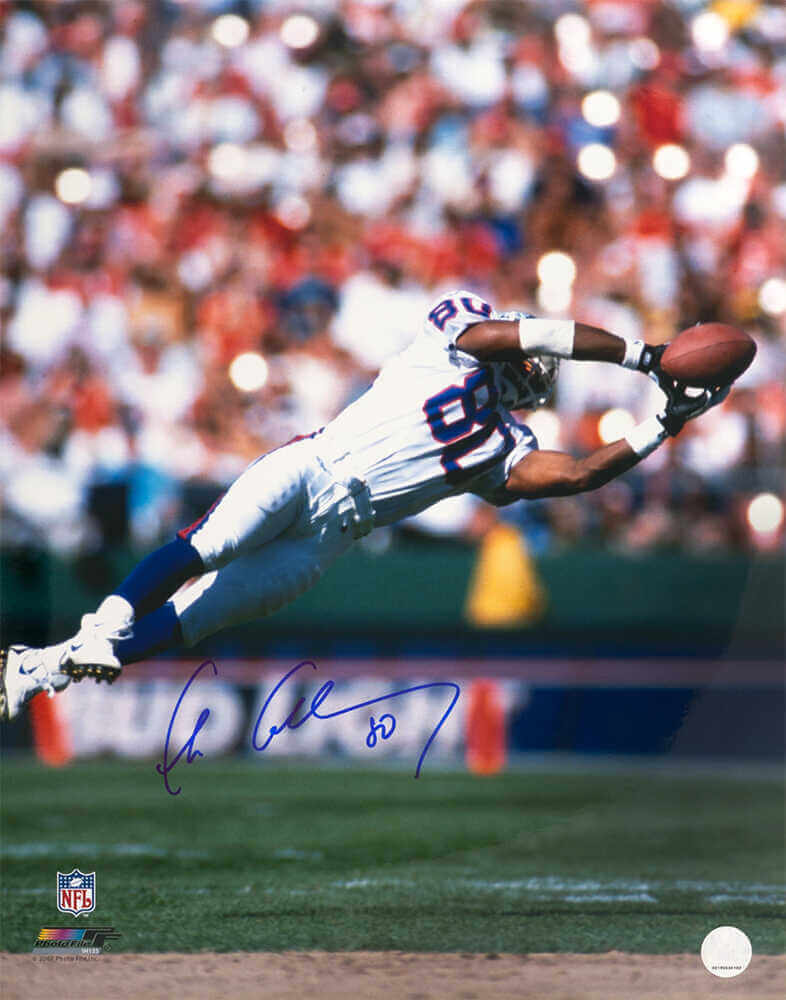 Chris Calloway Autographed New York Giants White Jersey Diving Catch 16x20 Photo-Powers Sports Memorabilia