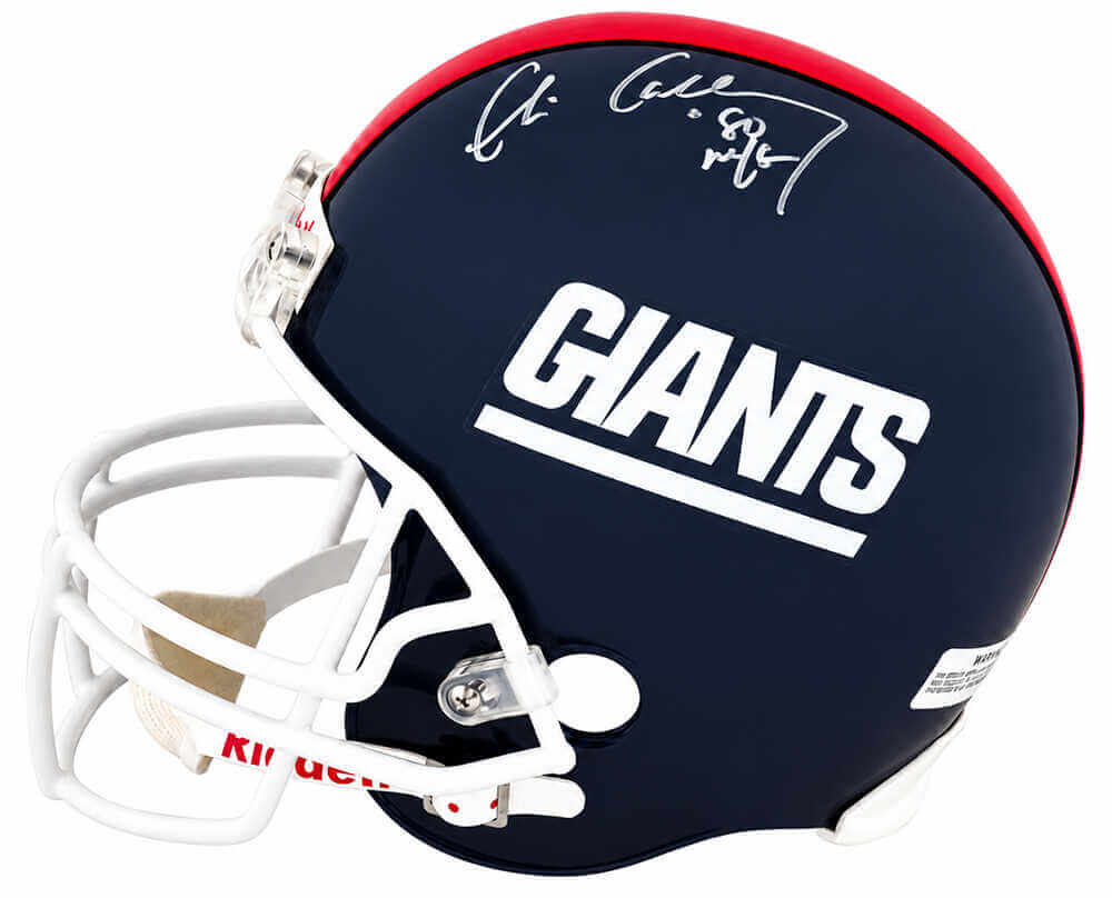 Chris Calloway Autographed New York Giants Throwback Riddell (VSR4) Mini Helmet-Powers Sports Memorabilia